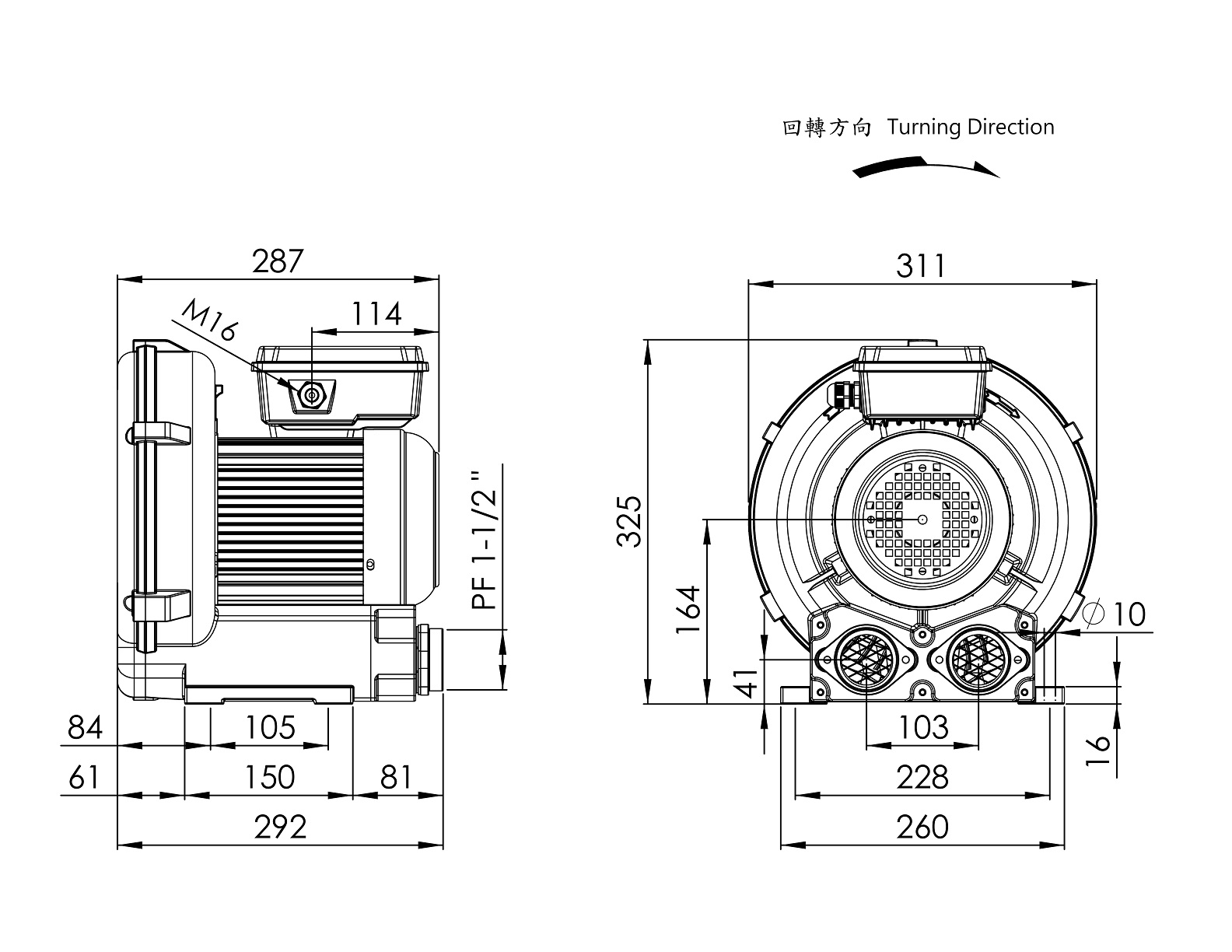 環形高壓 鼓風機 LG-406A    1.5HP  1Φ