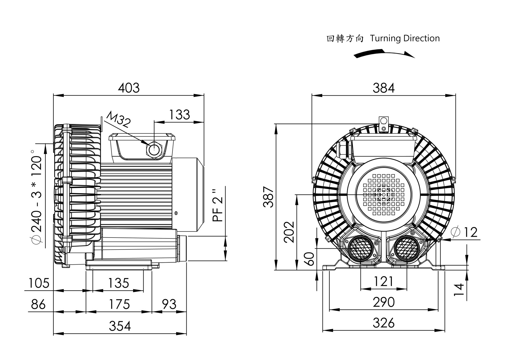 環形鼓風機 LG-6068A    3HP  1Φ