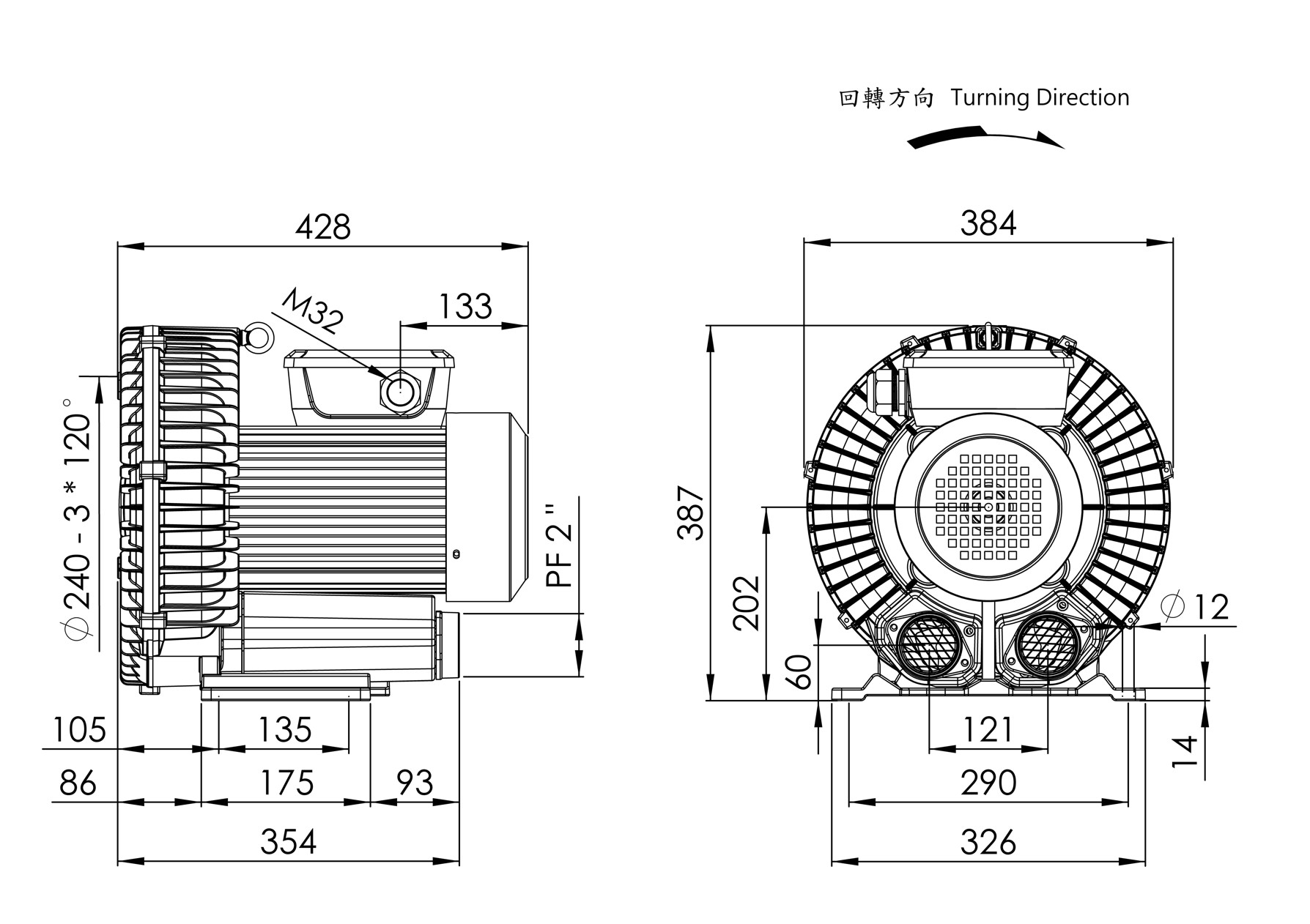 環形鼓風機 LG-7068A    5HP  1Φ