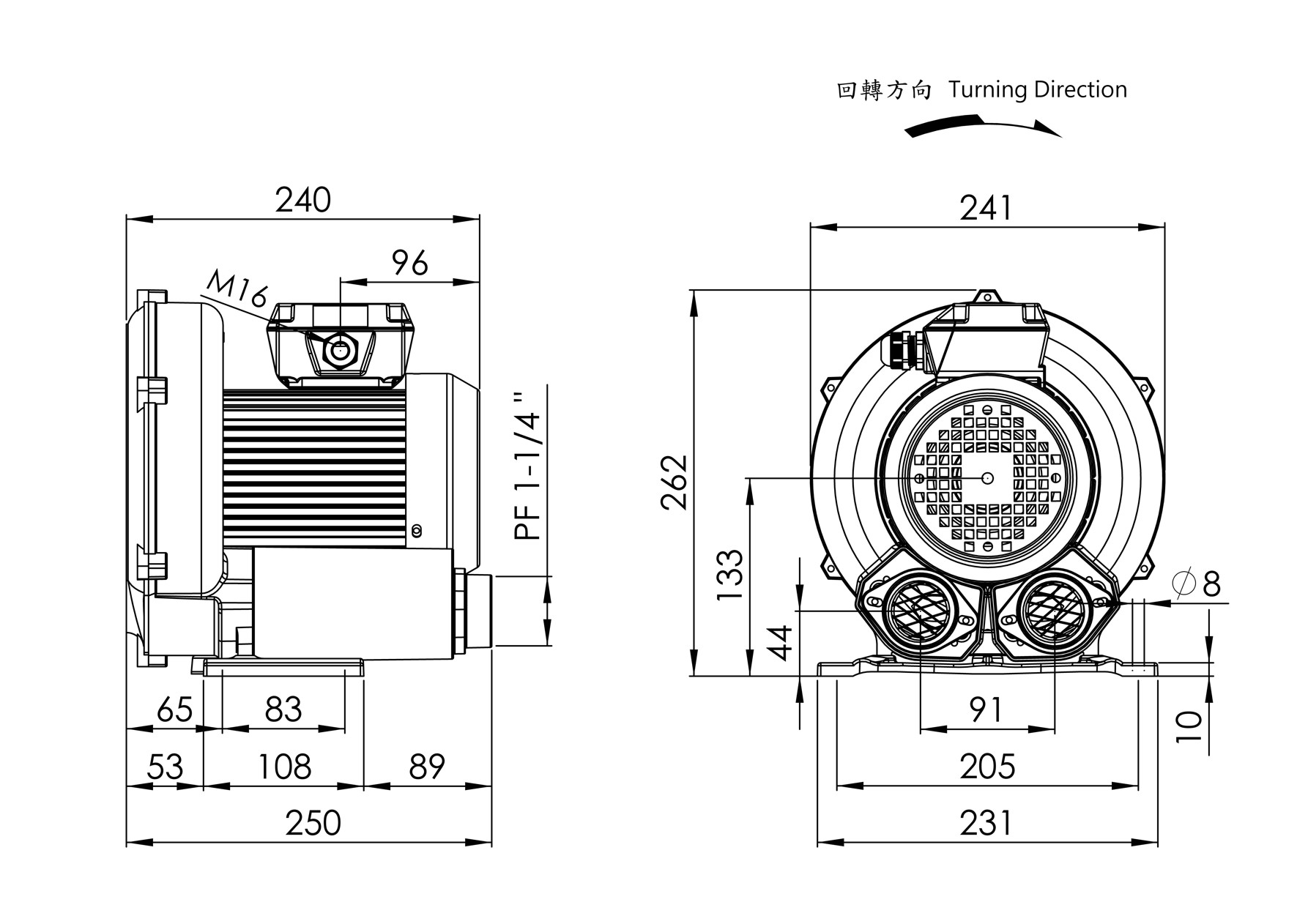 環形高壓 鼓風機  LG-2068    1/2HP  3Φ