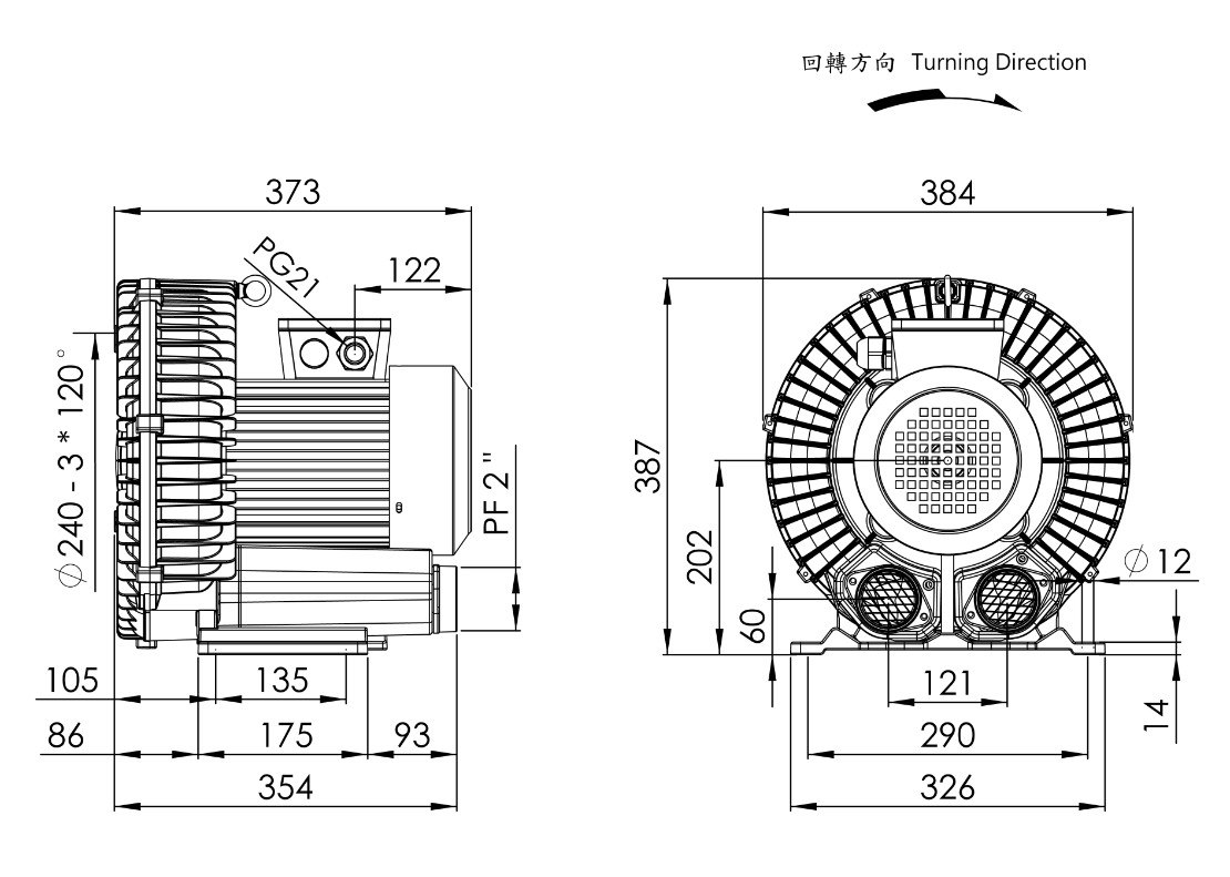 Ring Blower    LG-6068    3HP  3Φ