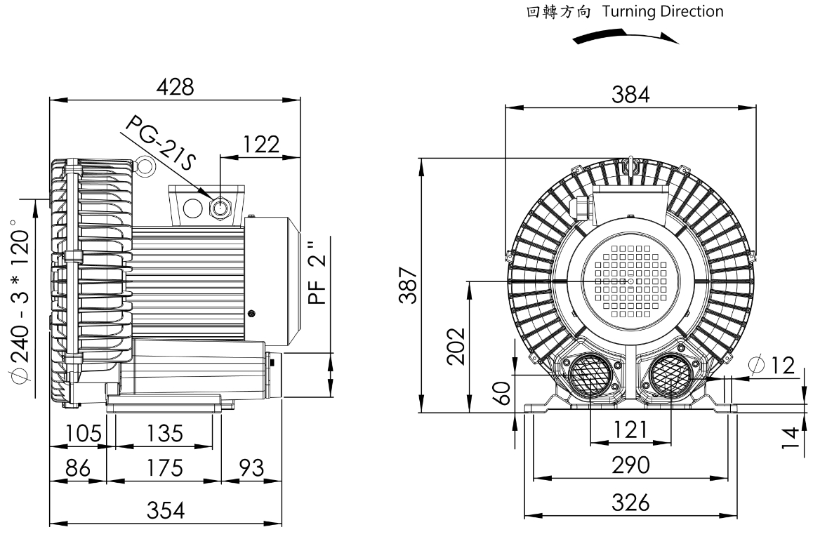 Ring Blower    LG-7068    5HP  3Φ