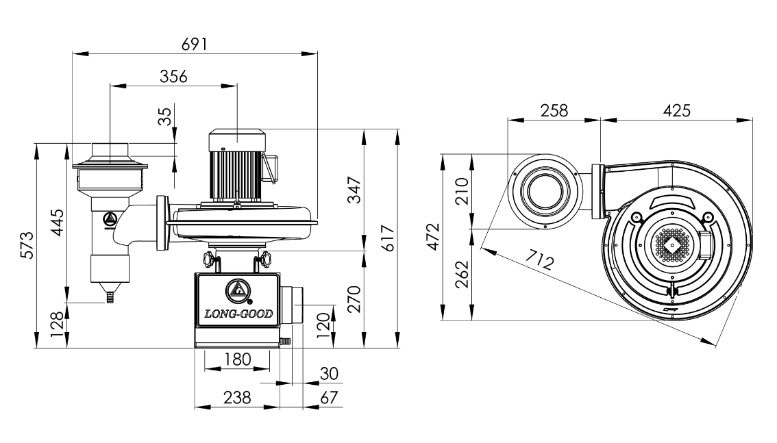 油霧回收機 LG-250B-D  橫式  1HP   3Φ  