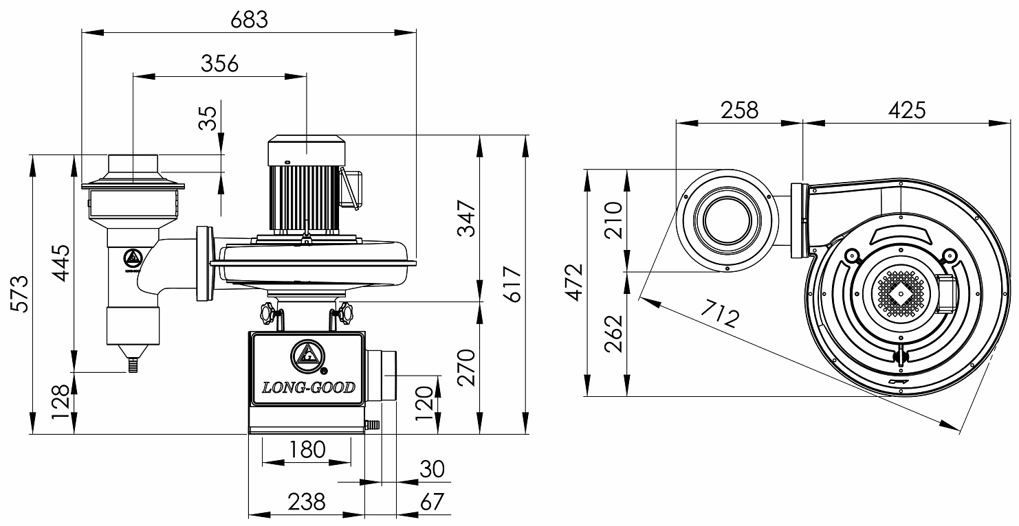 油霧回收機 LG-250B-D  橫式  1HP   3Φ  