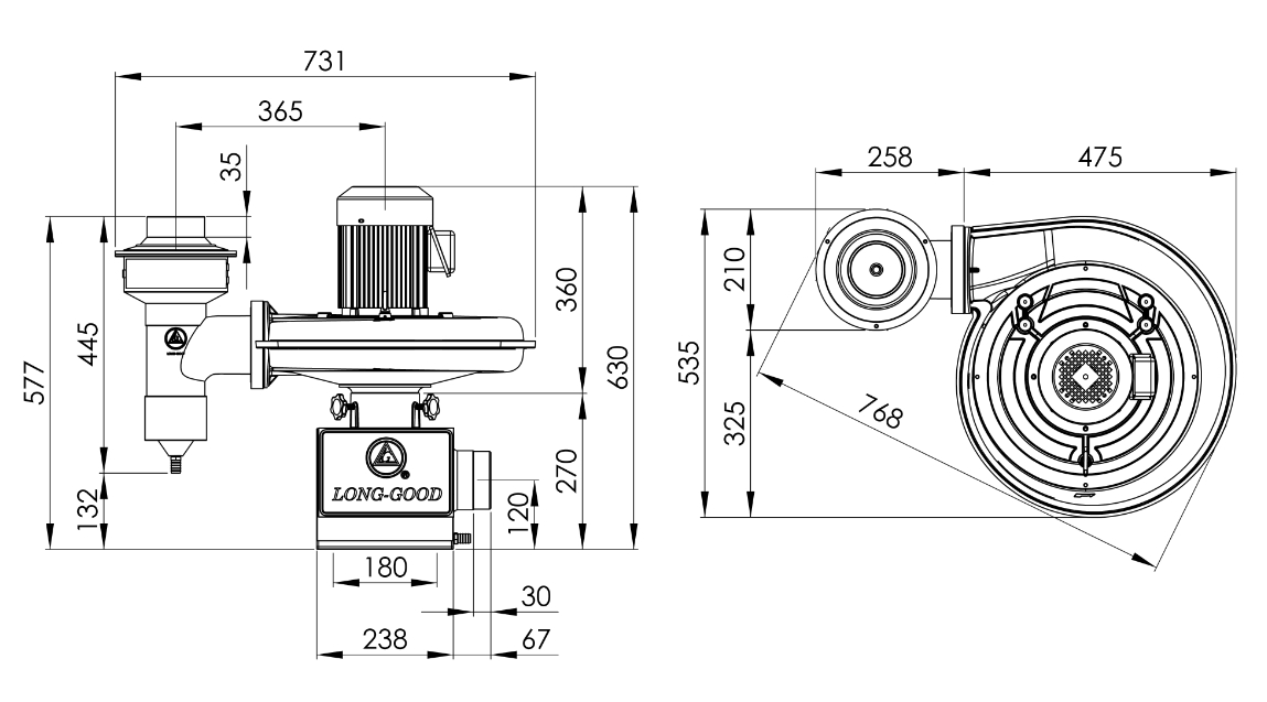 油霧回收機 LG-300B-D 橫式   2HP   3Φ