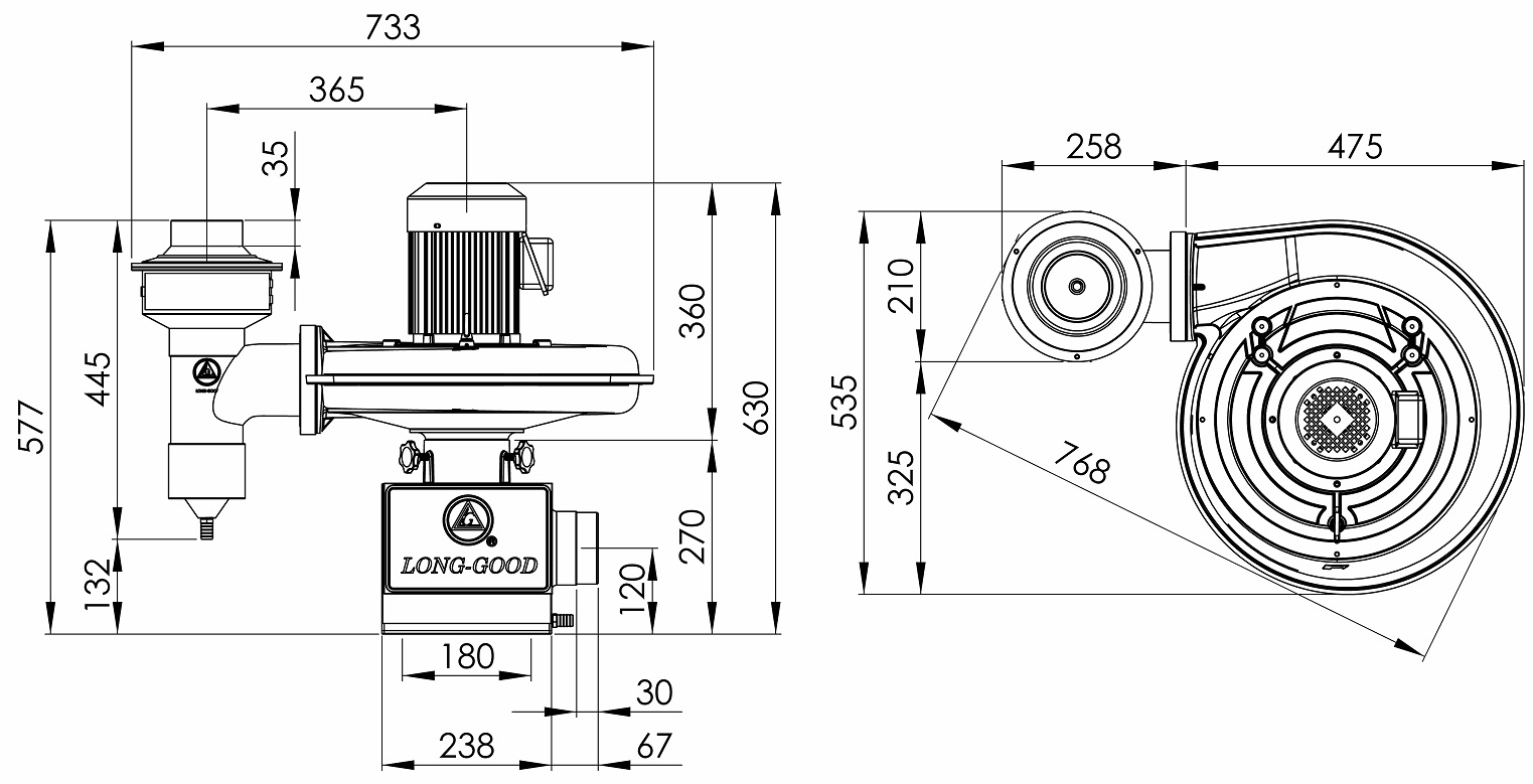 油霧回收機 LG-300B-D 橫式   2HP   3Φ