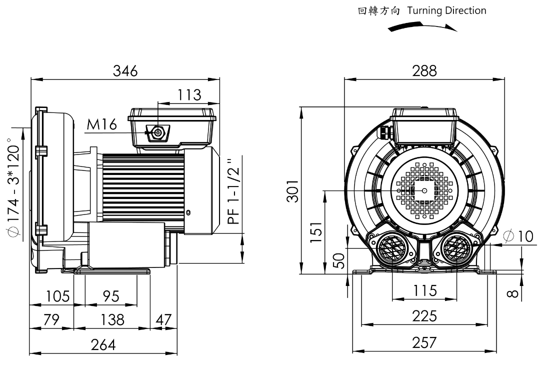 Ring Blower    LG-3068A-DL    1HP  1Φ