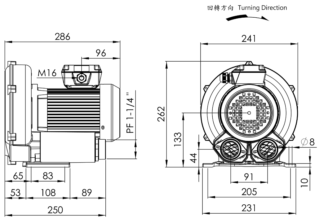 Ring Blower    LG-2068-DL   1/2HP  3Φ