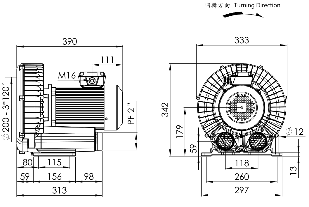 Ring Blower    LG-5068-DL    2.5HP  3Φ