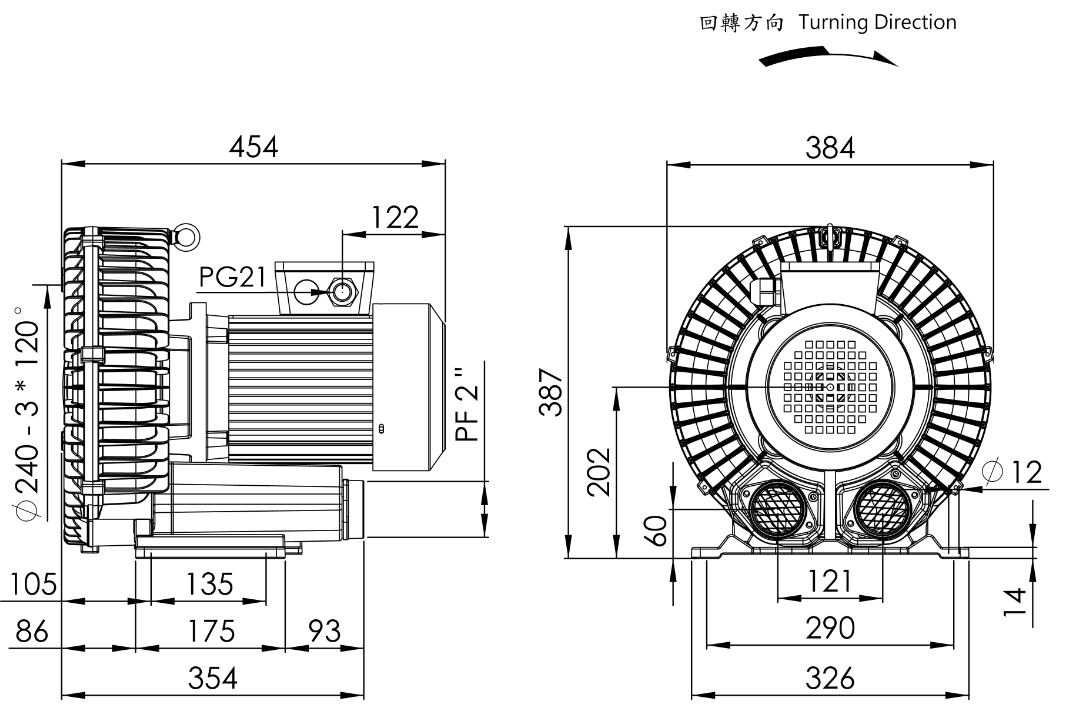 Ring Blower    LG-6068-DL    3HP  3Φ