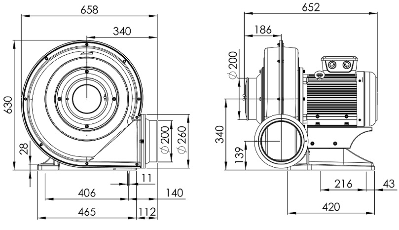 Strong Wind Turbo Blower   CX-E55    7.5HP   3Φ